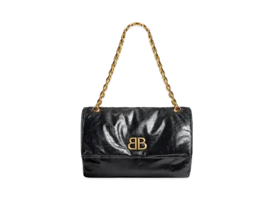 BALENCIAGA Monaco Medium Chain Bag "Black"