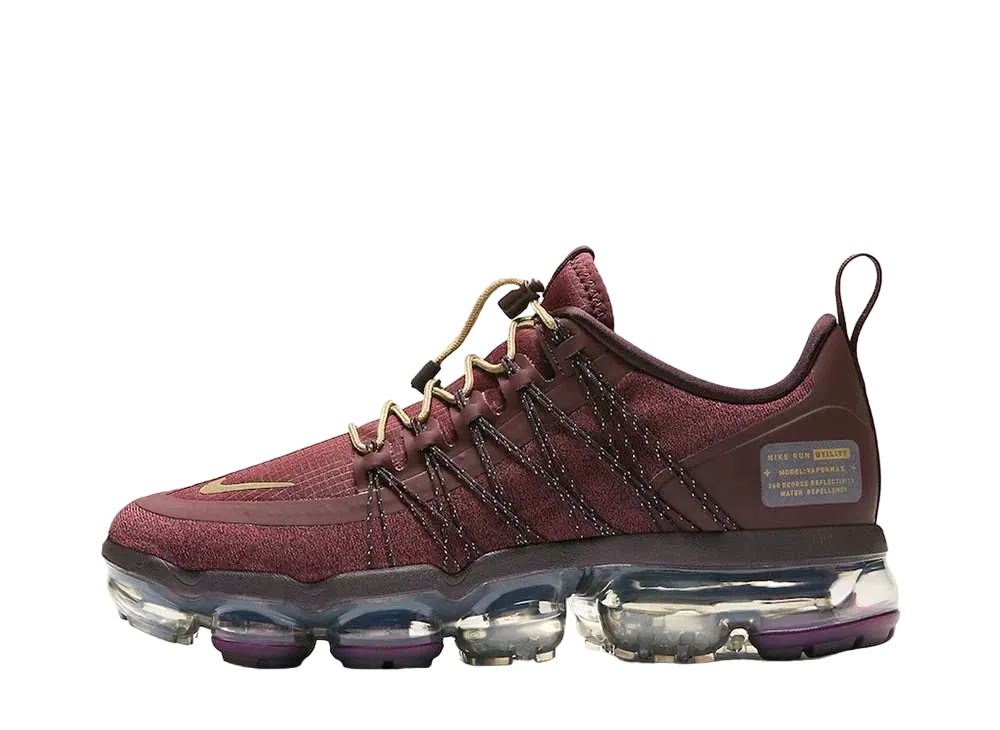 ナイキ ウィメンズ エアヴェイパーマックス ラン ユーティリティ "バーガンディクラッシュ/メタリックゴールド"