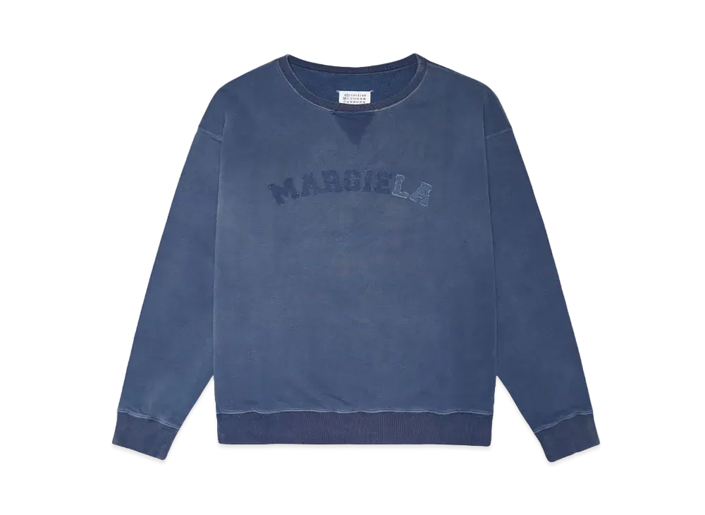 メゾンマルジェラ メゾンマルジェラ ロゴ オーガニックコットン スウェットシャツ "ブルー"