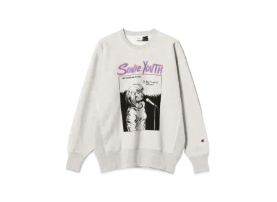 BEAMS x Champion x SONIC YOUTH Crew Neck Sweat "Silver Gray"
