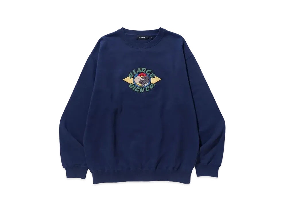 XLARGE x HIGH COMPANY Flag Crewneck Sweat "Navy"