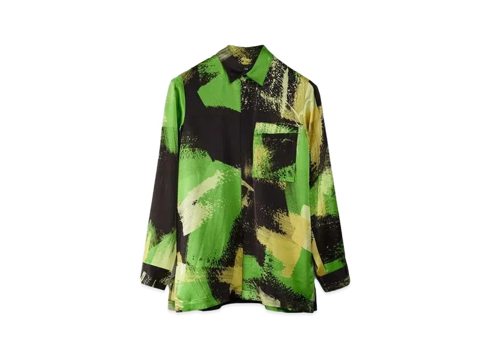 Y-3 Tech Silk Shirt "Black/Green"