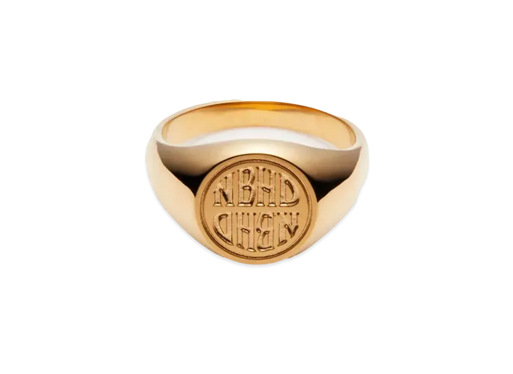 NEIGHBORHOOD Gold Signet Ring "Gold"