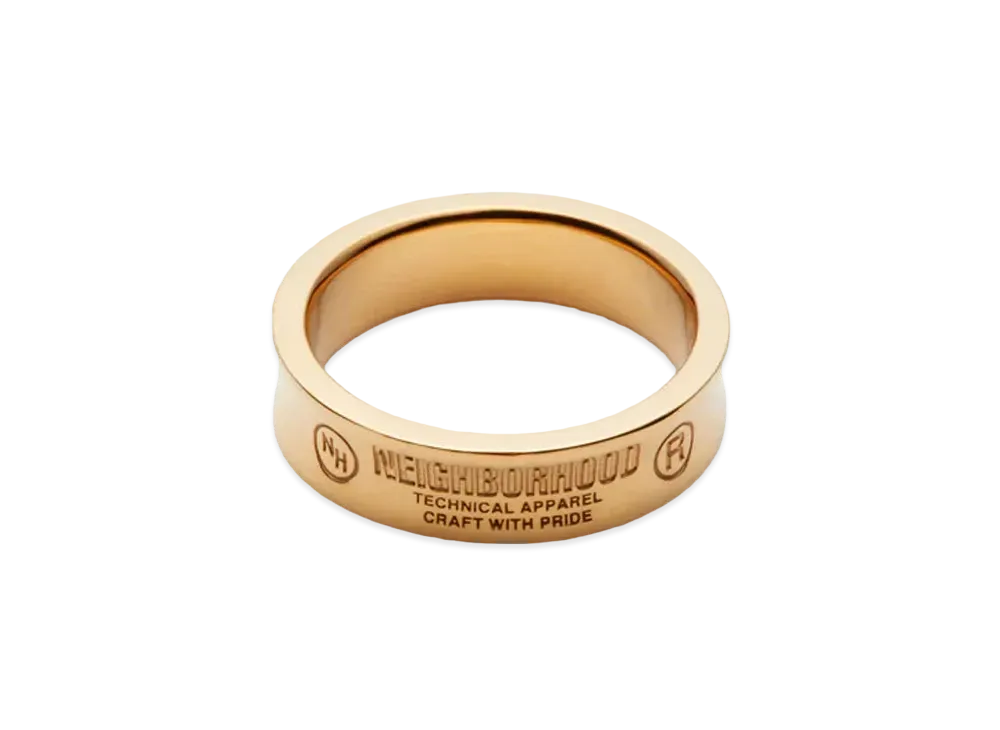 NEIGHBORHOOD Gold Plain Ring "Gold"
