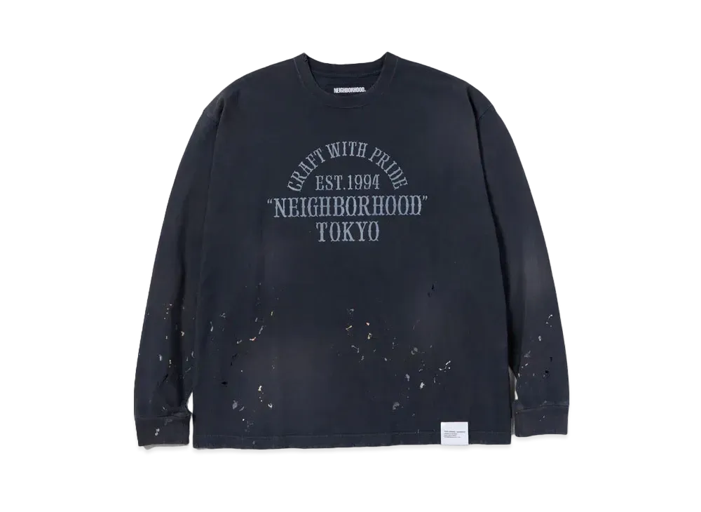 NEIGHBORHOOD Damage Crewneck LS "Black"