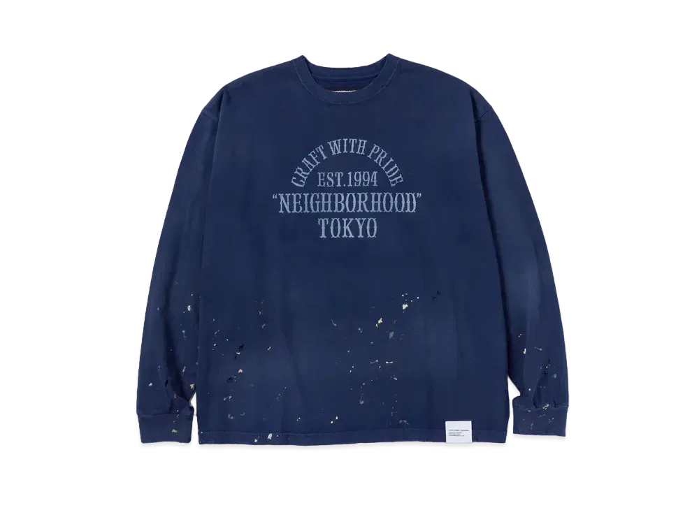 NEIGHBORHOOD Damage Crewneck LS "Navy"