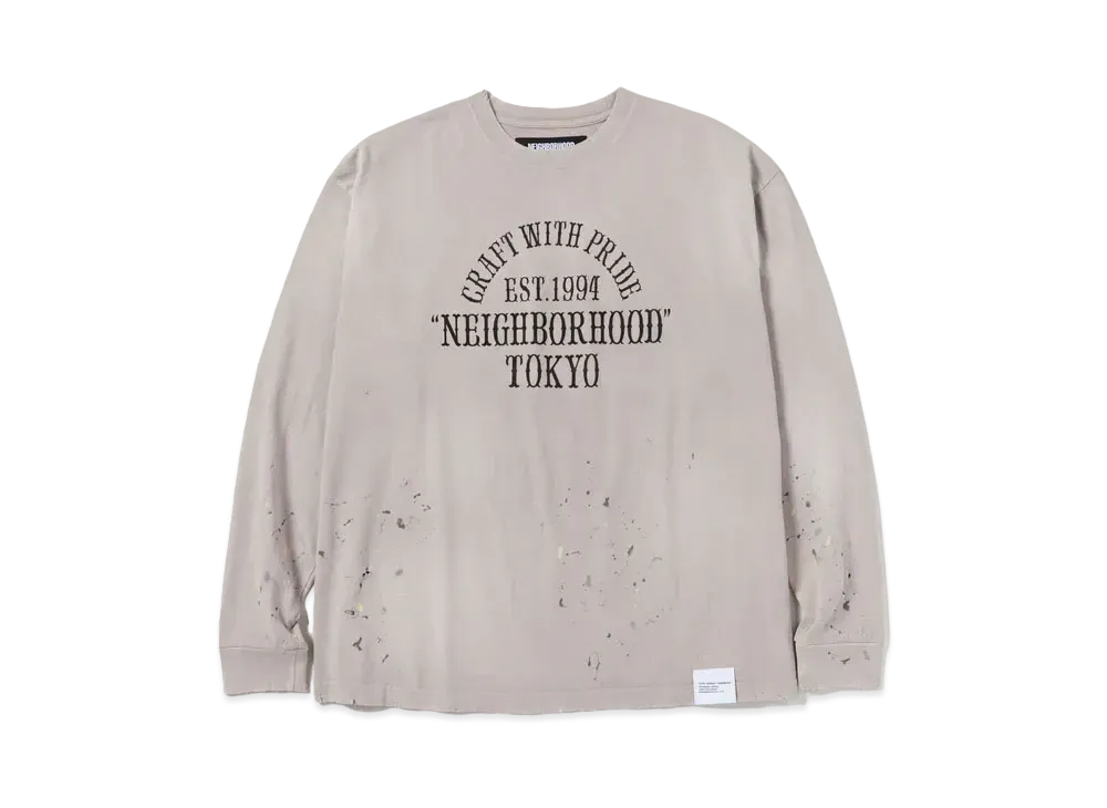 NEIGHBORHOOD Damage Crewneck LS "Greige"