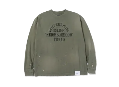 NEIGHBORHOOD Damage Crewneck LS "Olive Drab"