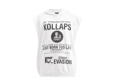 RAF SIMONS Archive Redux SS02 Sleeveless Slogan Print Cotton Sweatshirt "White"