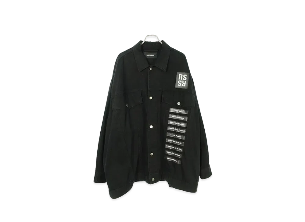 RAF SIMONS Oversized Printed Denim Jacket The Aesthetics of Power "Black"