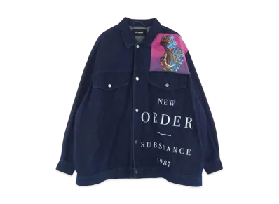 RAF SIMONS New Order Oversized Printed Denim Jacket "Indigo"