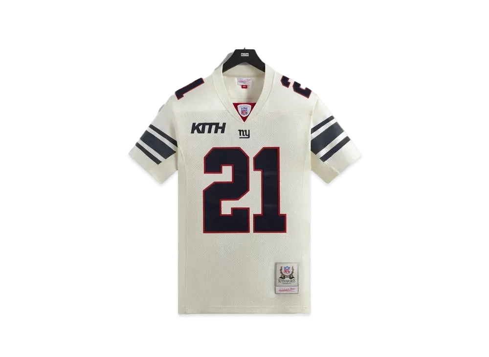 Kith x the NFL: Giants Mitchell x Ness Tiki Barber Jersey "Sandrift"