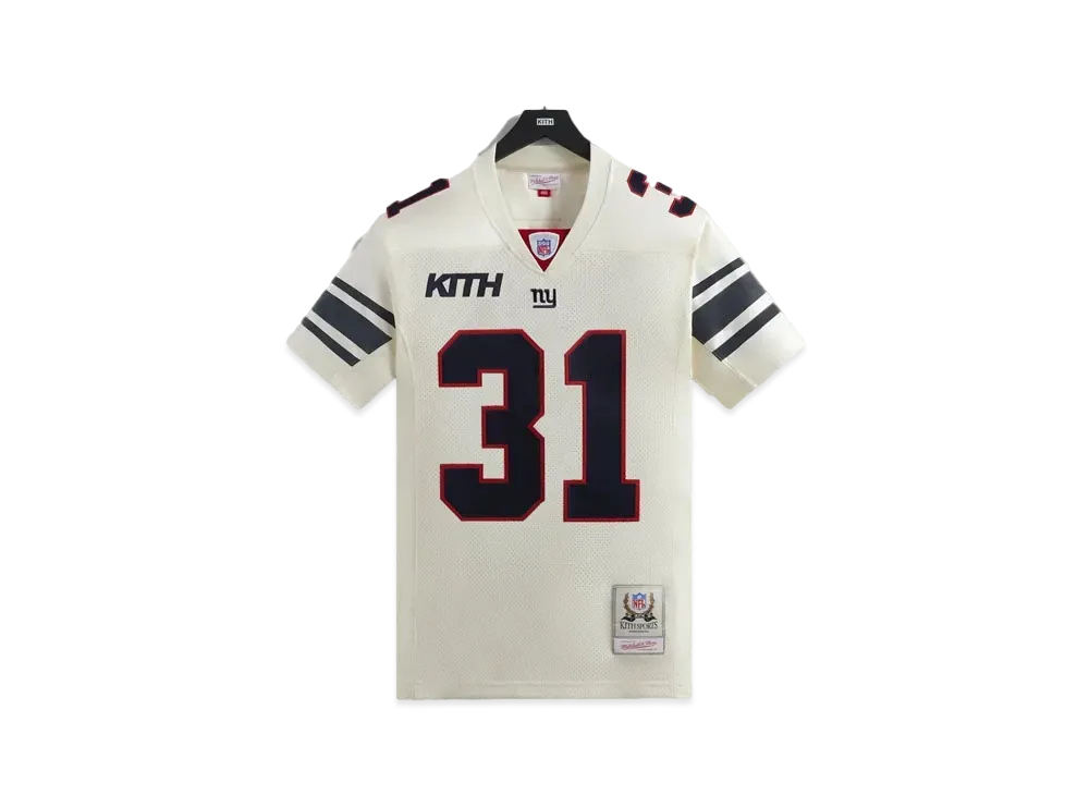 Kith x the NFL: Giants Mitchell x Ness Jason Sehorn Jersey "Sandrift"
