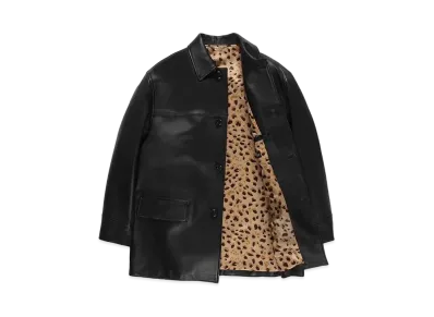 WACKO MARIA Leather Car Coat "Black"