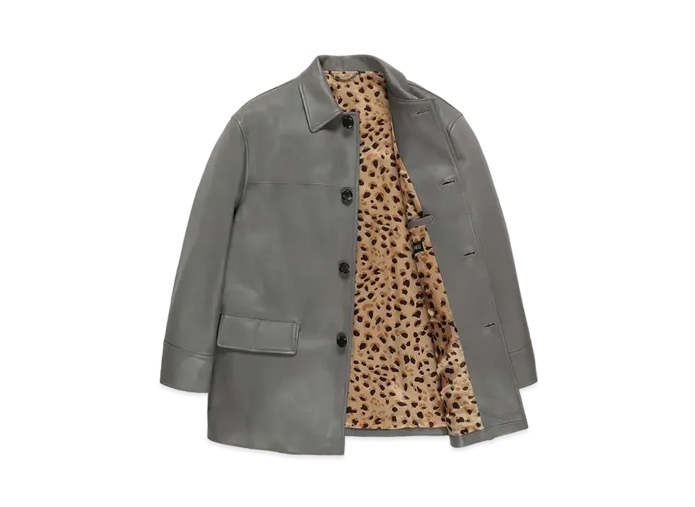 WACKO MARIA Leather Car Coat "Gray"