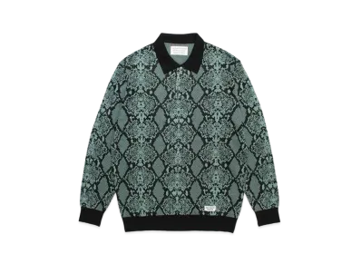 WACKO MARIA Python Knit Jacquard Polo Shirt "Green"