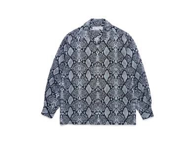 WACKO MARIA Python Open Collar Shirt "Blue Gray"