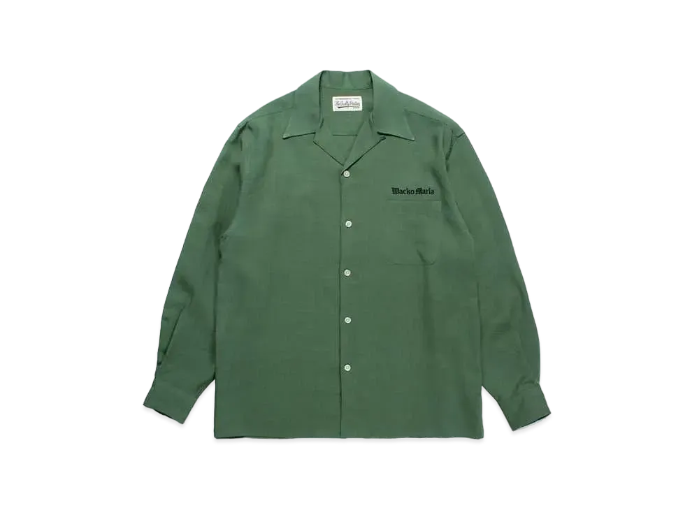 WACKO MARIA 50's Open Collar Shirt "Green"
