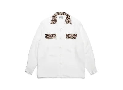 WACKO MARIA Two Tone 50's Open Collar Shirt "White"