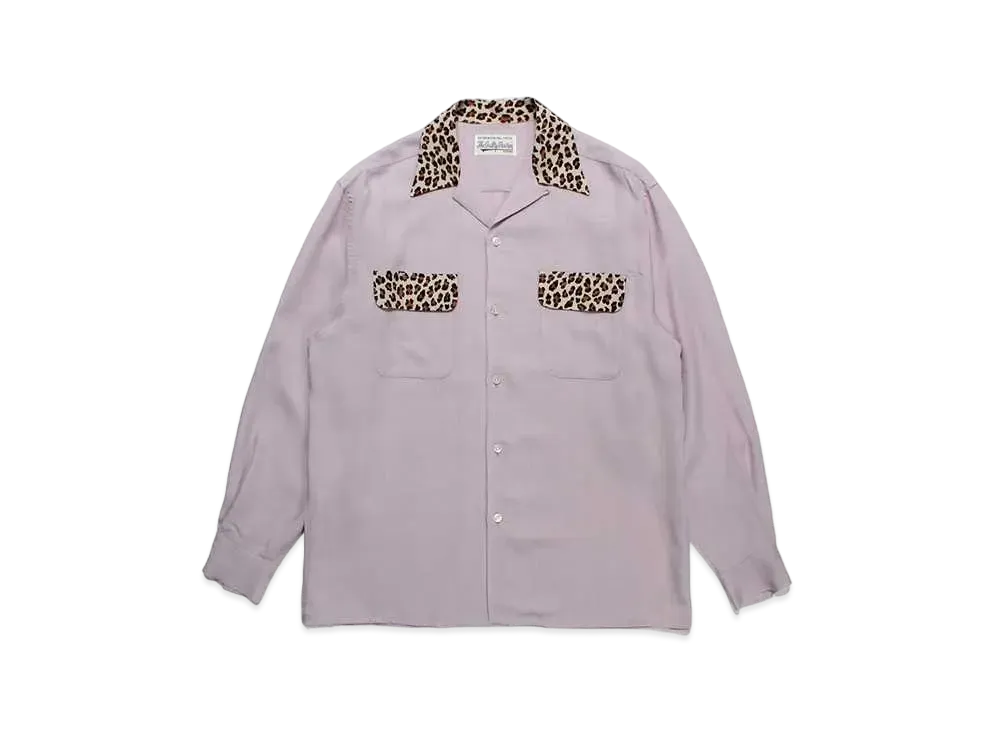 ワコマリア ツー トーン 50's オープン カラー シャツ "パープル"