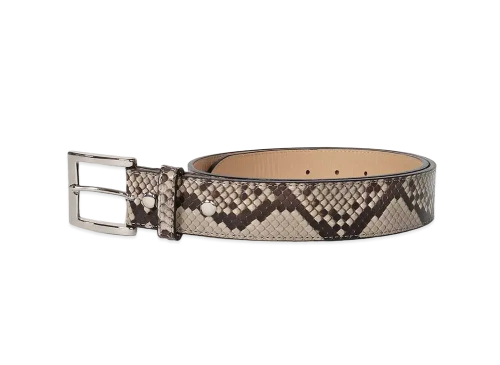 WACKO MARIA Python Leather Belt "White"