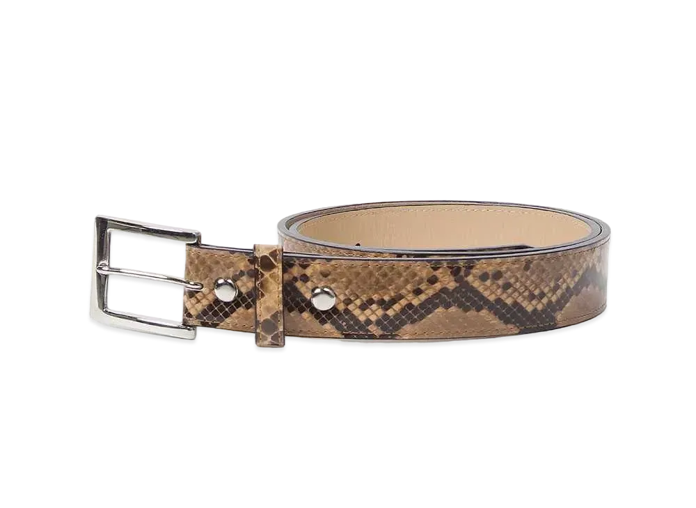 WACKO MARIA Python Leather Belt "Beige"