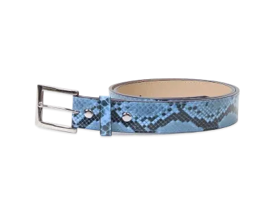 WACKO MARIA Python Leather Belt "Blue"