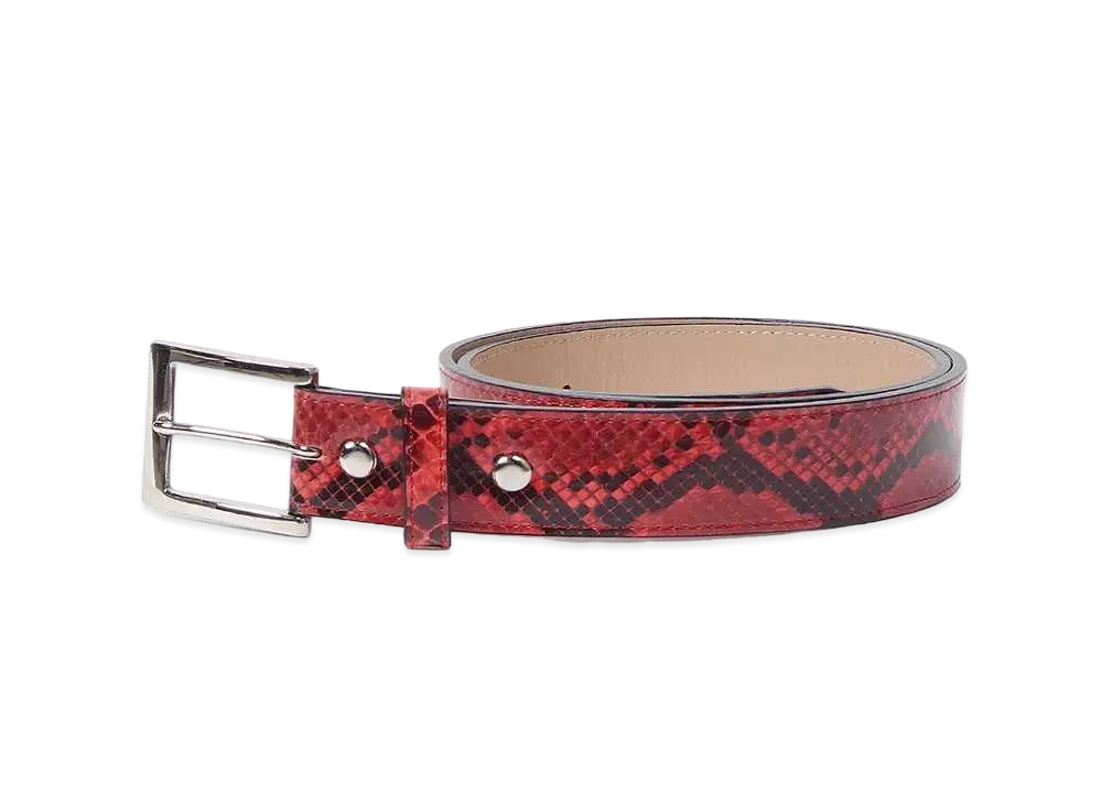 WACKO MARIA Python Leather Belt "Red"