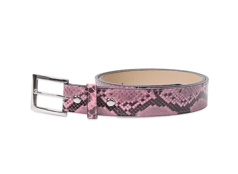 WACKO MARIA Python Leather Belt "Pink"