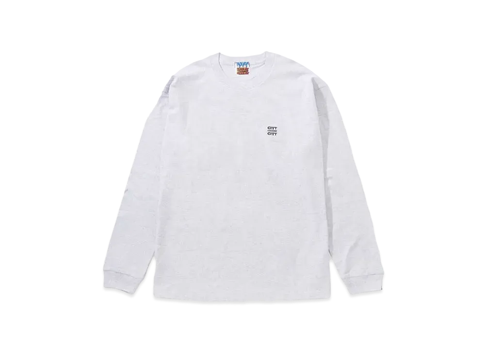 CITY COUNTRY CITY EMBROIDERED LOGO COTTON L/S T-SHIRT "AH GRAY"