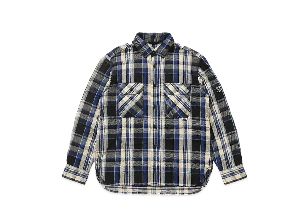 CITY COUNTRY CITY EMBROIDERED LOGO COTTON TWILL CHECK SHIRT "NAVY CHECK"