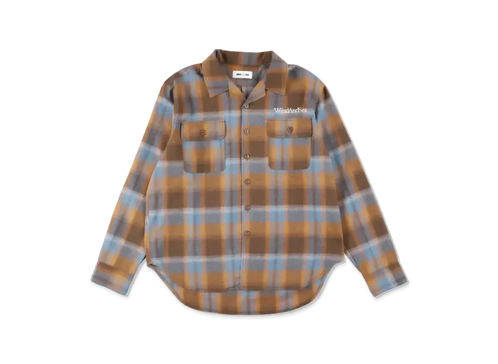 WIND AND SEA SDT (SEA) Flannel Open Collar Shirt "Orange"