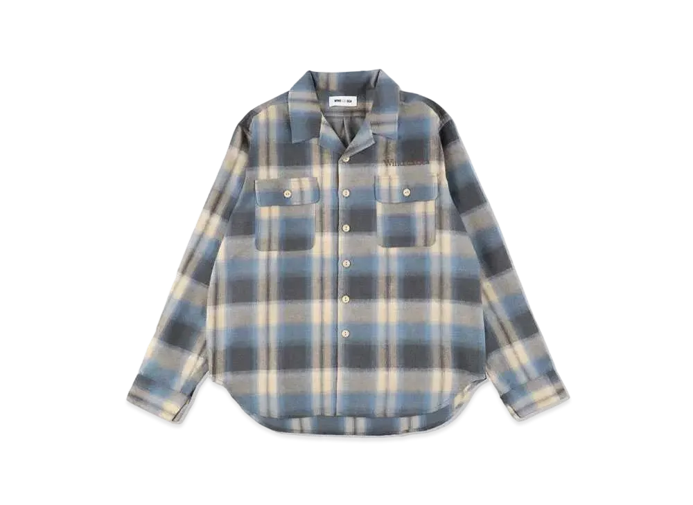 WIND AND SEA SDT (SEA) Flannel Open Collar Shirt "Blue"
