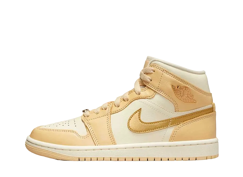 ナイキ ウィメンズ エアジョーダン1 ミッド "ペールバニラ"