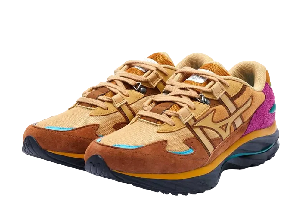 Digawel × Mizuno Wave Rider β "Brown/Purple"