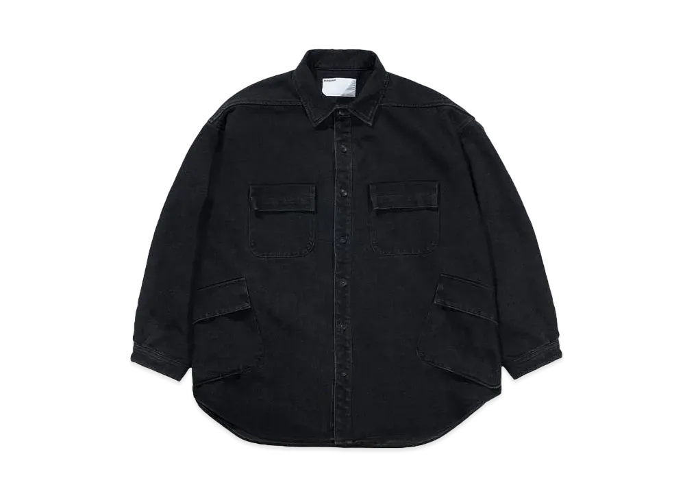 Poliquant THE DEFORMED DENIM FATIGUE SHIRT JACKET "BLACK"