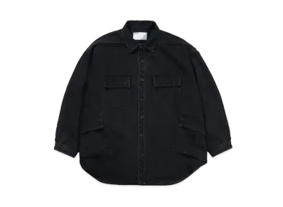 Poliquant THE DEFORMED DENIM FATIGUE SHIRT JACKET "BLACK"