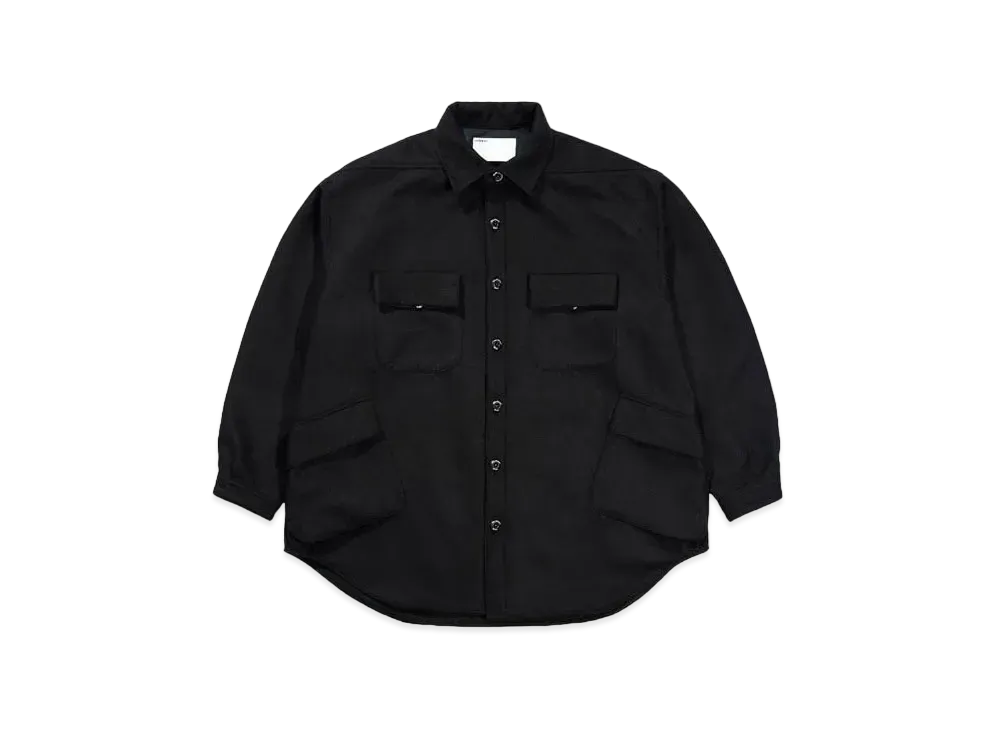 Poliquant THE DEFORMED MELTON CPO SHIRT JACKET "BLACK"