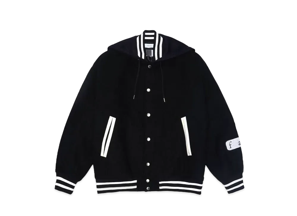 FACETASM HOODED STADIUM JACKET "BLACK"