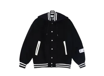 FACETASM HOODED STADIUM JACKET "BLACK"