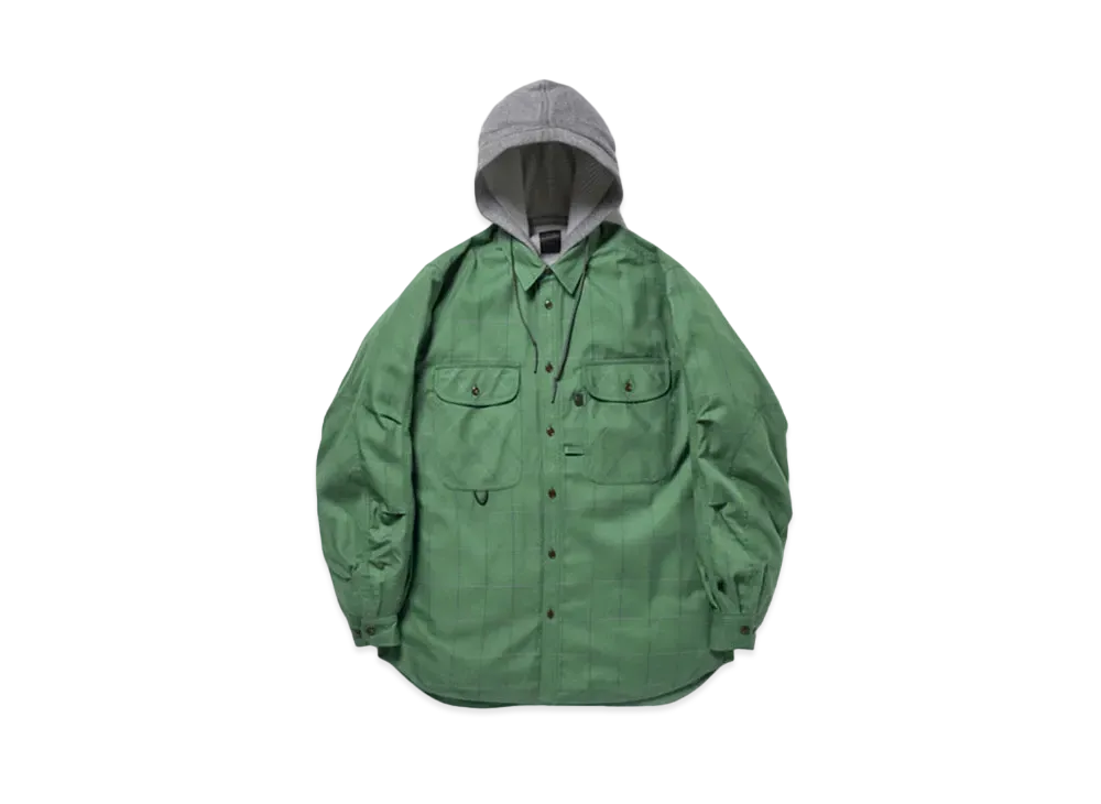 DAIWA PIER39 Tech Hooded Work Shirts "Forest Green"