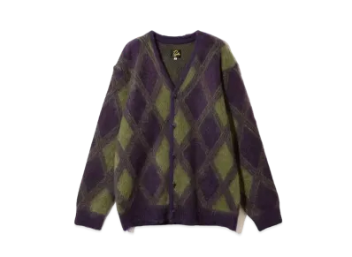 Needles Mohair Cardigan - Argyle "Purple"