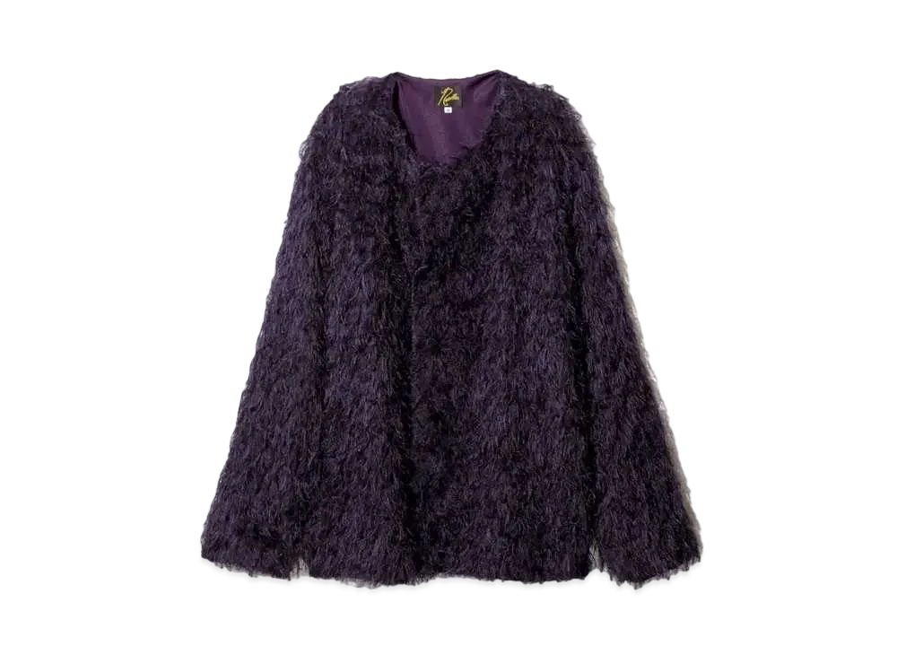 Needles Snap Cardigan Jkt - Argyle Fringe Jq "Purple"