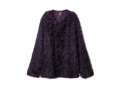 Needles Snap Cardigan Jkt - Argyle Fringe Jq "Purple"
