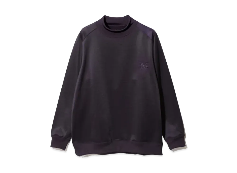 Needles L/S Mock Neck Tee - Bright Jersey "Eggplant"