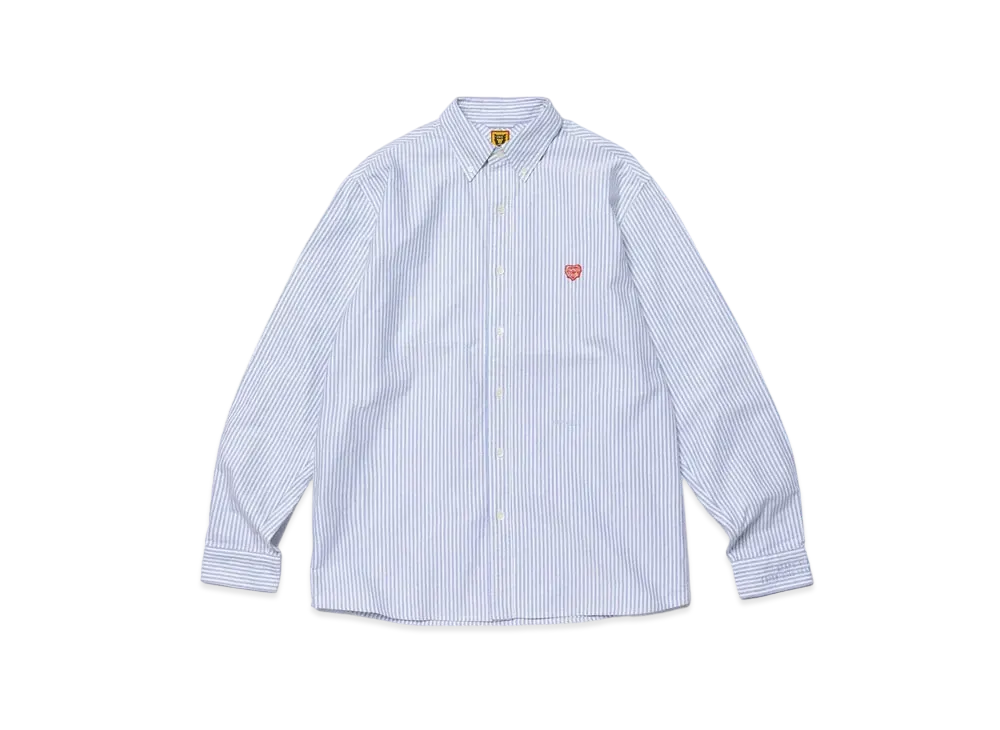 ヒューマン メイド ストライプ B.D L/S シャツ "ブルー"