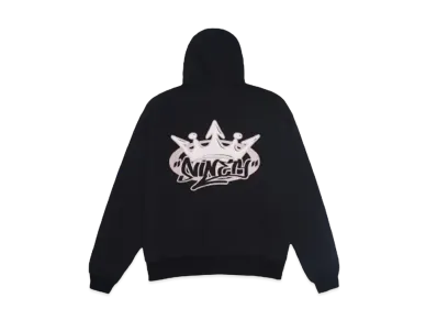 9090 King Logo Zip Hoodie"Rich Black"