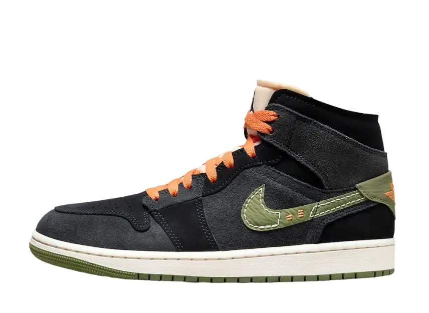 ナイキ エアジョーダン1 ミッド SE クラフト "アンスラサイト/ライトオリーブ"