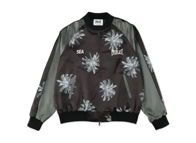 WIND AND SEA x Haru ni chiru x EVERLAST Palm Tree Satin Jacket "Black"