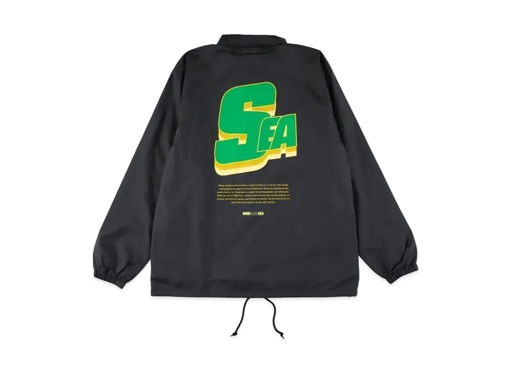WIND AND SEA Sea Alive Nylon Coach Jacket "Black"